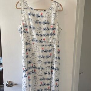Chic Bicycle Print Midi Dress